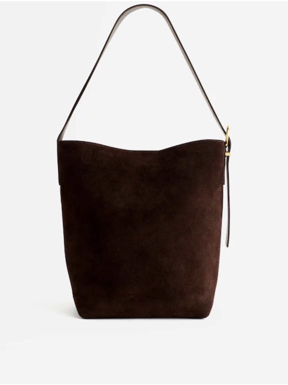 Madewell The Essential Bucket Tote in Dark Carob genuine suede leather - Picture 2 of 12